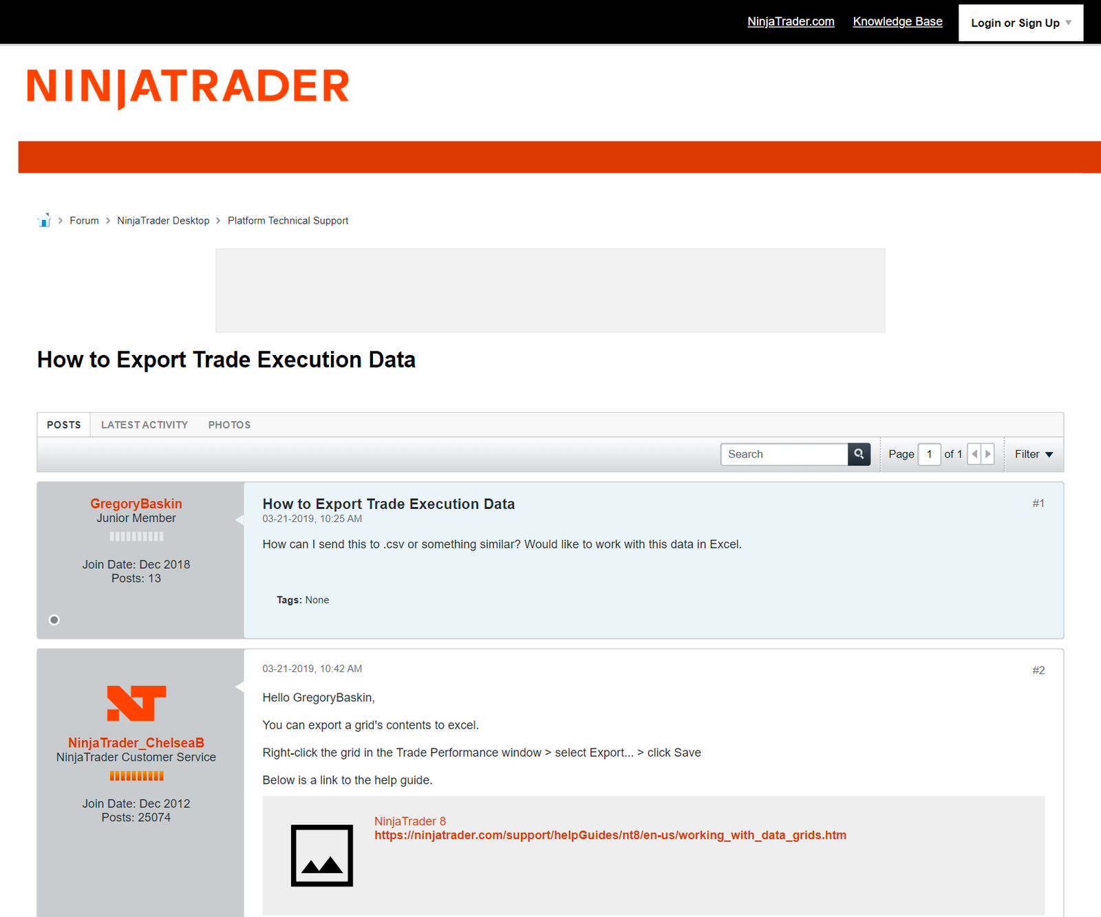 How to export from NinjaTrader